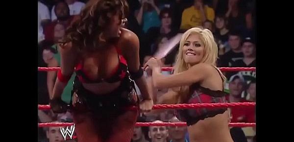  Torrie Wilson vs Candice Michelle. Paddle on a Pole match.